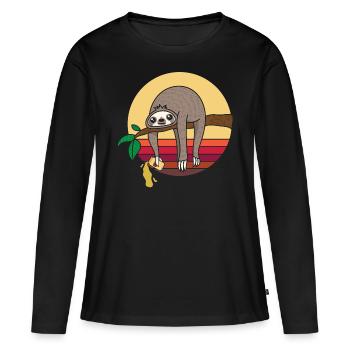 Paresseux bière bière bière bière bière bière - T-shirt manches longues Premium bio Femme - noir - Devant - Julia (174cm)