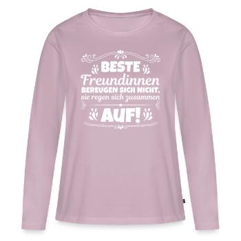 Best friends get excited together! - Women's Premium Organic Long Sleeve Shirt - dusky pink - Front - Julia (174cm)