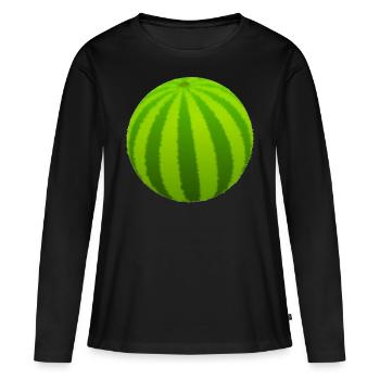 melon - T-shirt manches longues Premium bio Femme - noir - Devant - Julia (174cm)