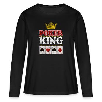 Poker King Cards comme - T-shirt manches longues Premium bio Femme - noir - Devant - Julia (174cm)