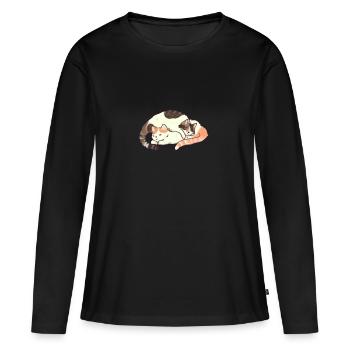 Snuggles & Bubbles - T-shirt manches longues Premium bio Femme - noir - Devant - Julia (174cm)