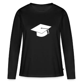 Student - Frauen Premium Bio Langarmshirt - Schwarz - Vorne - Julia (174cm)