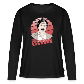 Pablo Escobar - T-shirt manches longues Premium bio Femme - noir - Devant - Julia (174cm)