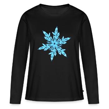 Cristal de glace - T-shirt manches longues Premium bio Femme - noir - Devant - Julia (174cm)