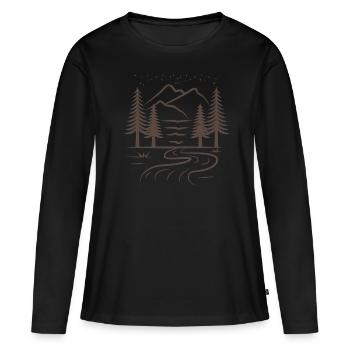 wanderlust - Women's Premium Organic Long Sleeve Shirt - black - Front - Julia (174cm)