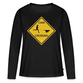 Cani-croisement - T-shirt manches longues Premium bio Femme - noir - Devant - Julia (174cm)