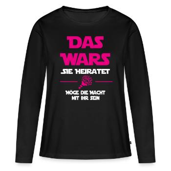 Das wars Sie heiratet - JGA Junggesellinnen - Frauen Premium Bio Langarmshirt - Schwarz - Vorne - Julia (174cm)