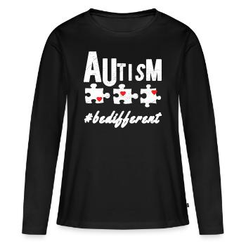 Autiste Autism Asperger Syndrome Autisme Autiste - T-shirt manches longues Premium bio Femme - noir - Devant - Julia (174cm)