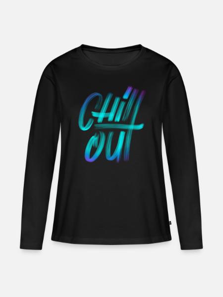 Chill out - Frauen Premium Bio Langarmshirt - Schwarz