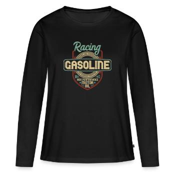 ESSENCE DE COURSE - T-shirt manches longues Premium bio Femme - noir - Devant - Julia (174cm)