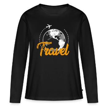 Traveller Globus Travel - Women's Premium Organic Long Sleeve Shirt - black - Front - Julia (174cm)