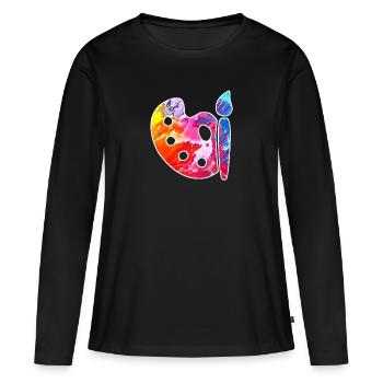 art - T-shirt manches longues Premium bio Femme - noir - Devant - Julia (174cm)