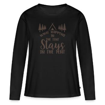 ce qui se passe dans la tente - T-shirt manches longues Premium bio Femme - noir - Devant - Julia (174cm)
