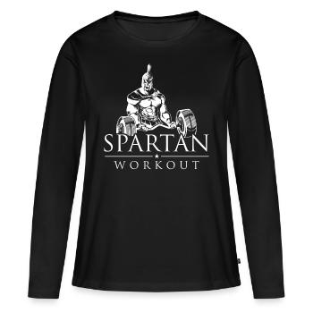 spartan workout sparta - T-shirt manches longues Premium bio Femme - noir - Devant - Julia (174cm)