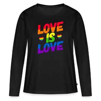 Homosexualité LGBT CSD Gay Pride - T-shirt manches longues Premium bio Femme - noir - Devant - Julia (174cm)