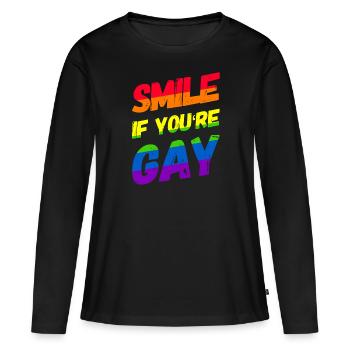 Homosexualité LGBT CSD Gay Pride - T-shirt manches longues Premium bio Femme - noir - Devant - Julia (174cm)