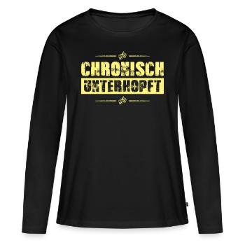 chroniquement sous-exploité - T-shirt manches longues Premium bio Femme - noir - Devant - Julia (174cm)