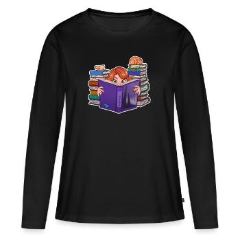 Littérature par TechPrincess - T-shirt manches longues Premium bio Femme - noir - Devant - Julia (174cm)