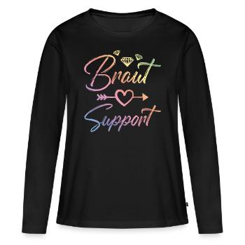 diamant de soutien de la mariée coeur - T-shirt manches longues Premium bio Femme - noir - Devant - Julia (174cm)