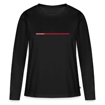 Sabre laser rouge - T-shirt manches longues Premium bio Femme - noir - Devant - Julia (174cm)