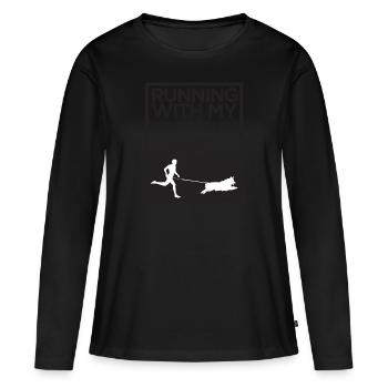 Race de chien de berger australien - T-shirt manches longues Premium bio Femme - noir - Devant - Julia (174cm)