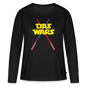 Les guerres au sabre laser - T-shirt manches longues Premium bio Femme - noir - Devant - Julia (174cm)