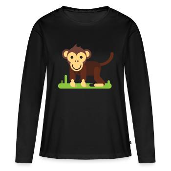 Affe Comic Still - Frauen Premium Bio Langarmshirt - Schwarz - Vorne - Julia (174cm)