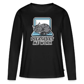 Chat Ordinateur Ordinateur Let me work Dames Hommes - T-shirt manches longues Premium bio Femme - noir - Devant - Julia (174cm)