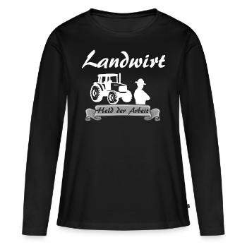 Agriculture - T-shirt manches longues Premium bio Femme - noir - Devant - Julia (174cm)
