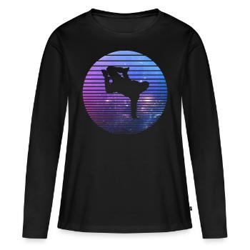 break dance - T-shirt manches longues Premium bio Femme - noir - Devant - Julia (174cm)