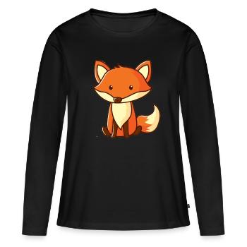 Süßer Fuchs Geschenkidee Kinder Geburtstag - Frauen Premium Bio Langarmshirt - Schwarz - Vorne - Julia (174cm)