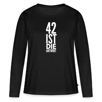 42 IS THE ANSWER - Women's Premium Organic Long Sleeve Shirt - black - Front - Julia (174cm)