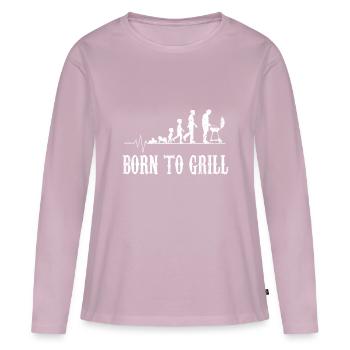 Baby Kind Evolution Grillen Geburt Herz Geschenk - Frauen Premium Bio Langarmshirt - Altrosa - Vorne - Julia (174cm)