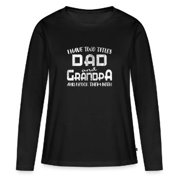 Stolzer Opa - Zuknüftiger Großvater - Bester Opa - Frauen Premium Bio Langarmshirt - Schwarz - Vorne - Julia (174cm)