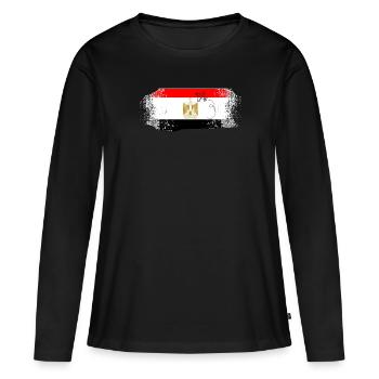 Egypte - T-shirt manches longues Premium bio Femme - noir - Devant - Julia (174cm)