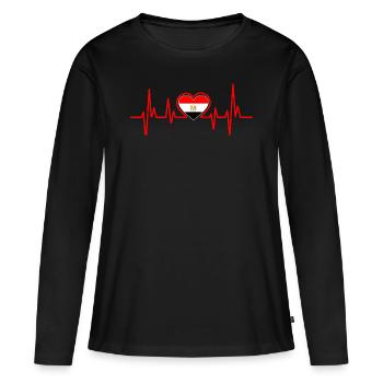 Egypte - T-shirt manches longues Premium bio Femme - noir - Devant - Julia (174cm)