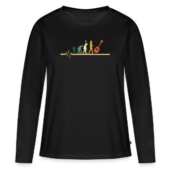Ukulele - Frauen Premium Bio Langarmshirt - Schwarz - Vorne - Julia (174cm)