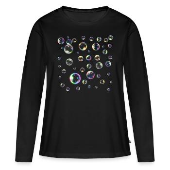 des bulles de savon - T-shirt manches longues Premium bio Femme - noir - Devant - Julia (174cm)
