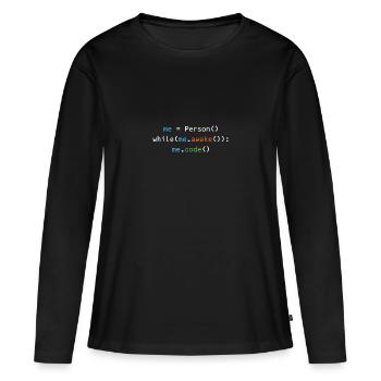 Programmeur - T-shirt manches longues Premium bio Femme - noir - Devant - Julia (174cm)