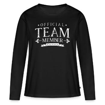 membre de l'équipe - T-shirt manches longues Premium bio Femme - noir - Devant - Julia (174cm)
