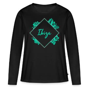 Ibiza - Frauen Premium Bio Langarmshirt - Schwarz - Vorne - Julia (174cm)