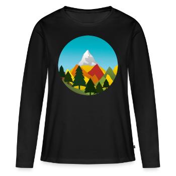 Automne - T-shirt manches longues Premium bio Femme - noir - Devant - Julia (174cm)