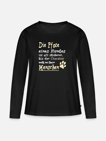 Die Pfote eines Hundes Hund Spruch - Frauen Premium Bio Langarmshirt - Schwarz