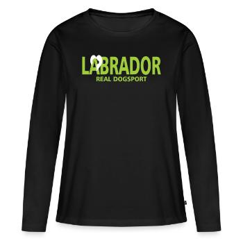 Labrador Hunde Liebe Spruch - Frauen Premium Bio Langarmshirt - Schwarz - Vorne - Julia (174cm)