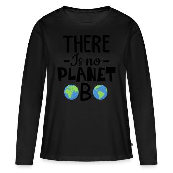 Il n'y a pas de vendredis Planet B pour la conception future - T-shirt manches longues Premium bio Femme - noir - Devant - Julia (174cm)