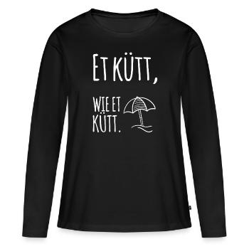 Cologne - T-shirt manches longues Premium bio Femme - noir - Devant - Julia (174cm)