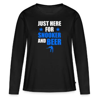 Bière et snooker - T-shirt manches longues Premium bio Femme - noir - Devant - Julia (174cm)