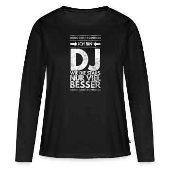 DJ Deejay Musik Techno Music Turntable Geschenk - Frauen Premium Bio Langarmshirt - Schwarz - Vorne - Julia (174cm)