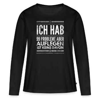 DJ Deejay Musik Techno Music Turntable Geschenk - Frauen Premium Bio Langarmshirt - Schwarz - Vorne - Julia (174cm)