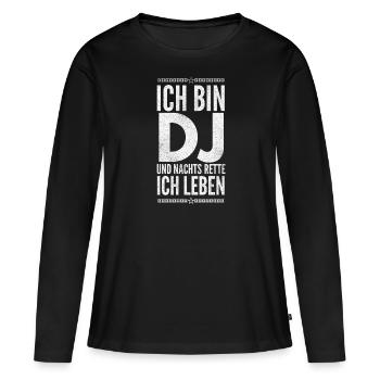 DJ Deejay Musik Techno Music Turntable Geschenk - Frauen Premium Bio Langarmshirt - Schwarz - Vorne - Julia (174cm)